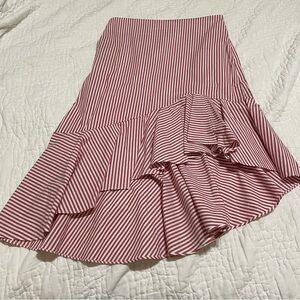 Red striped ruffle skirt #38